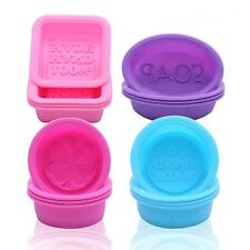 4 pack Square Round Oval Soap Making Moulds Food-Grade Silicon Baking Mould