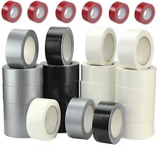 Duck Duct Cloth Waterproof Gaffer Gaffa Tape Black White Silver 2" 50mm X 50m 