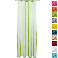 Gardine mit Kräuselband, Transparent Voile, Uni Dekoschal Vorhang, große Auswahl