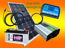 100Watt Garten Camping Solaranlage, 12 Volt SET Spannungswandler / Solarbatterie