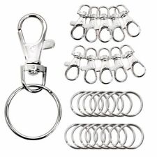 LOT DE 1 à 20 FERMOIRS MOUSQUETONS CROCHETS + ANNEAUX PORTE CLÉS CLEFS MÉTAL