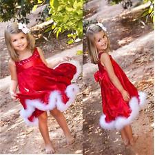Neuf Joli Bébé Fille Enfants Fête de Noël Rouge Paillette Tutu Robes Cadeau Noël