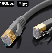 Flat RJ45 CAT7 Network LAN Ethernet SSTP 10Gbps Fast Gigabit Patch Cable 1m - 5m