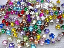 100 Acryl Strass Steine mit Einfassung,ca.5mm,zum Aufnähen,Farbe wählbar, P5