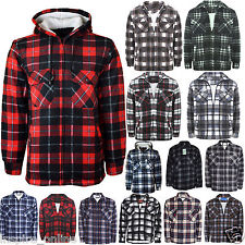MENS PADDED SHIRT FUR LINED LUMBERJACK FLANNEL WORK JACKET WARM THICK CASUAL TOP